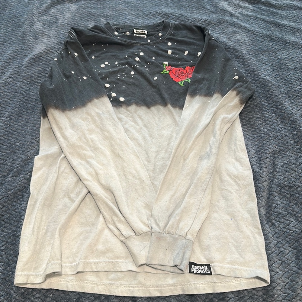 Size small- black and grey rose long sleeve shirt